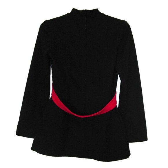 1960s vintage mod top black red shirt size small medium futuristic - Picture 4 of 4